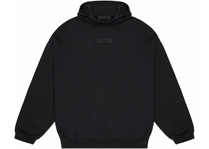 Fear of God Essentials Chest Logo Hoodie Jet Black/Jet Black - authentic Fear of God apparel