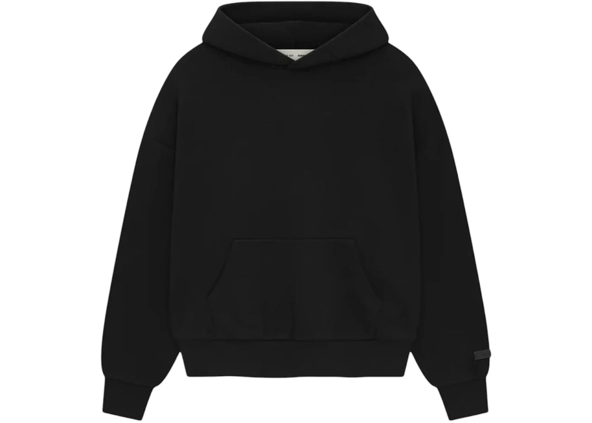 Fear of God Essentials Classic Fit Fleece Hoodie Black - vue secondaire A