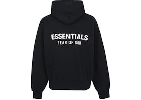 Fear of God Essentials Classic Fit Fleece Hoodie Black - authentic Fear of God apparel