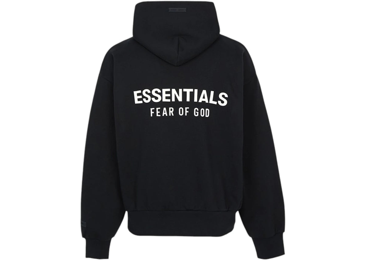 Fear of God Essentials Classic Fit Fleece Hoodie Black - vue 360