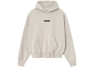 Fear of God Essentials Classic Fleece Hoodie Heather Stone - apparel view 2