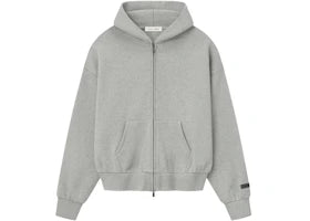 Fear of God Essentials Classic Fleece Zip-Up Hoodie Concrete Heather