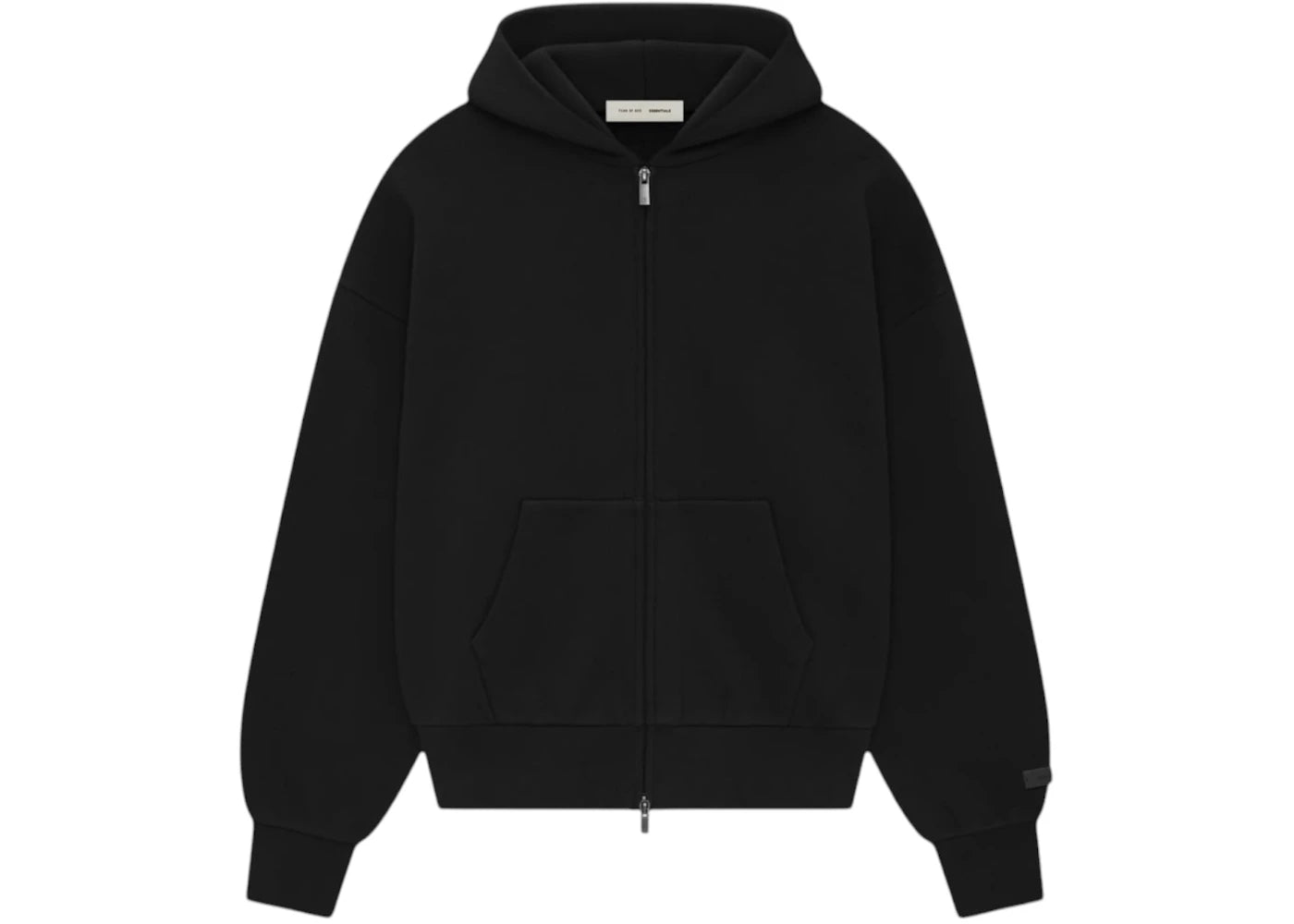 Fear of God Essentials Classic Full Zip-Up Hoodie Jet Black - vue secondaire A