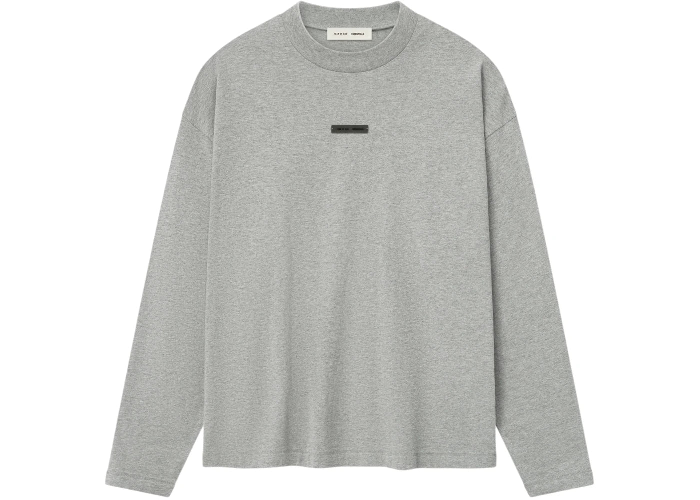 Fear of God Essentials Classic Long Sleeve Tee Concrete Heather - vue 360