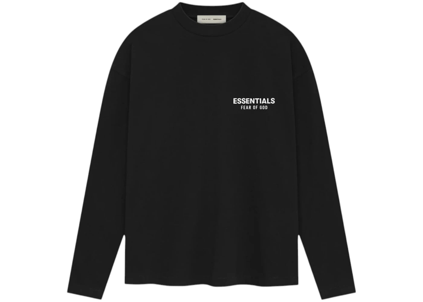 Fear of God Essentials Classic Long Sleeve Tee Jet Black - vue secondaire A