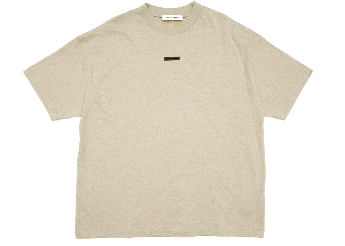 Fear of God Essentials Classic Short Sleeve Tee Heather Stone - vue 360