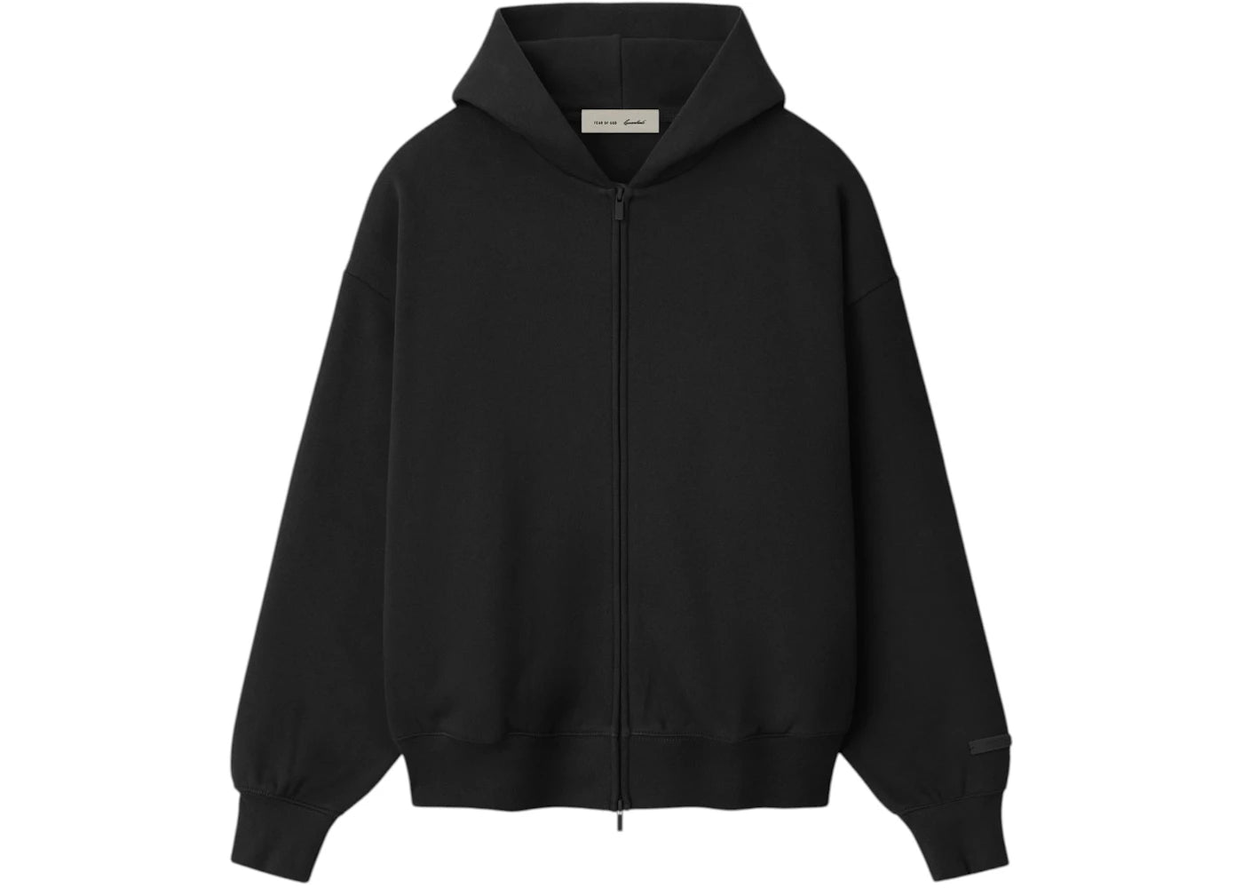 Fear of God Essentials Classic Zip-Up Hoodie (SS26) Vintage Black/White - vue secondaire A