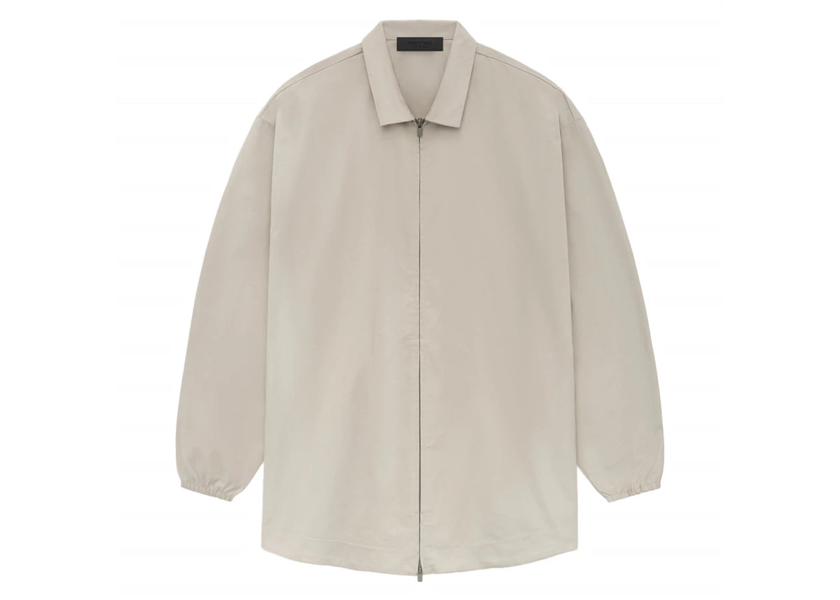 Fear of God Essentials Core Collection Cotton Twill Overshirt Mink - vue 360