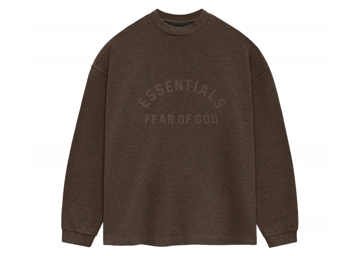 Fear of God Essentials Core Collection Heavy L/S Tee Heather Wood - vue 360