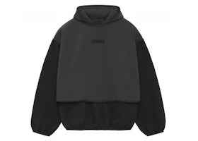 Fear of God Essentials Core Collection Nylon Fleece Hooded Sweatshirt Black/ Black - vue 360