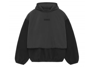 Fear of God Essentials Core Collection Nylon Fleece Hooded Sweatshirt Black/ Black - apparel view 2