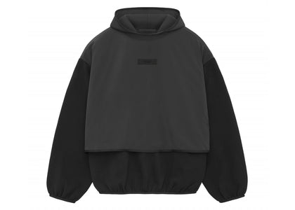 Fear of God Essentials Core Collection Nylon Fleece Hooded Sweatshirt Black/ Black - apparel view 2