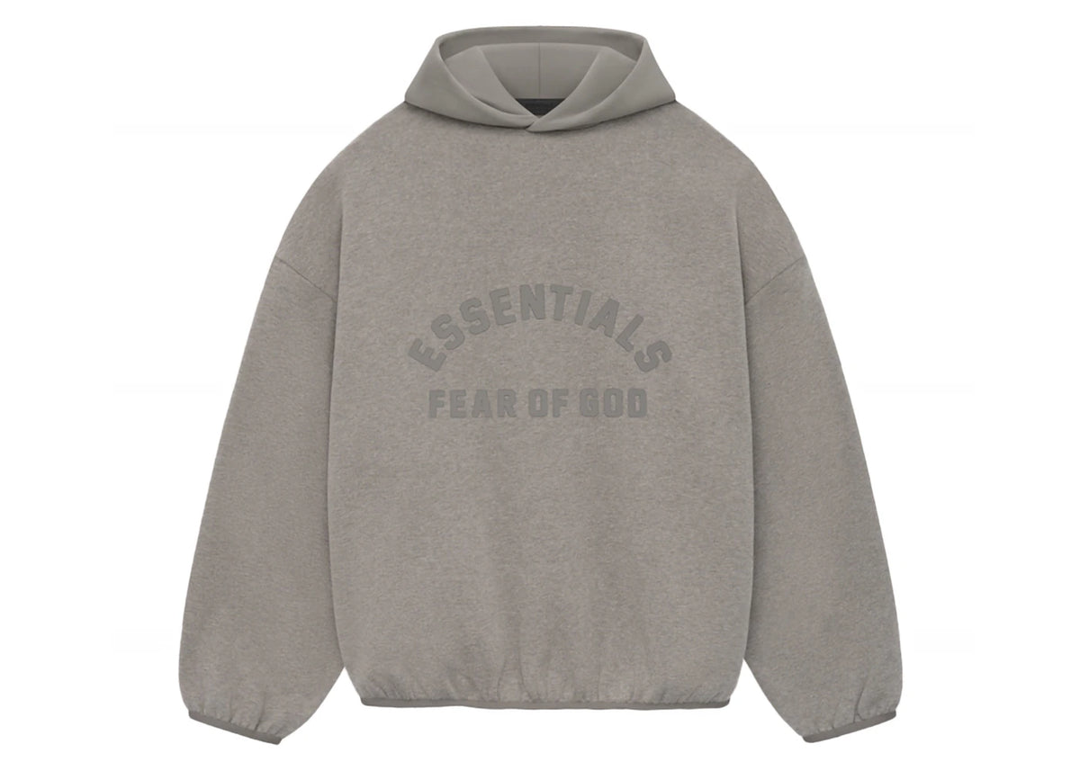 Fear of God Essentials Core Collection Nylon Fleece Hoodie Heather Grey/Dust - vue 360