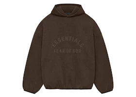 Fear of God Essentials Core Collection Nylon Fleece Hoodie Heather Wood/Wood - vue 360
