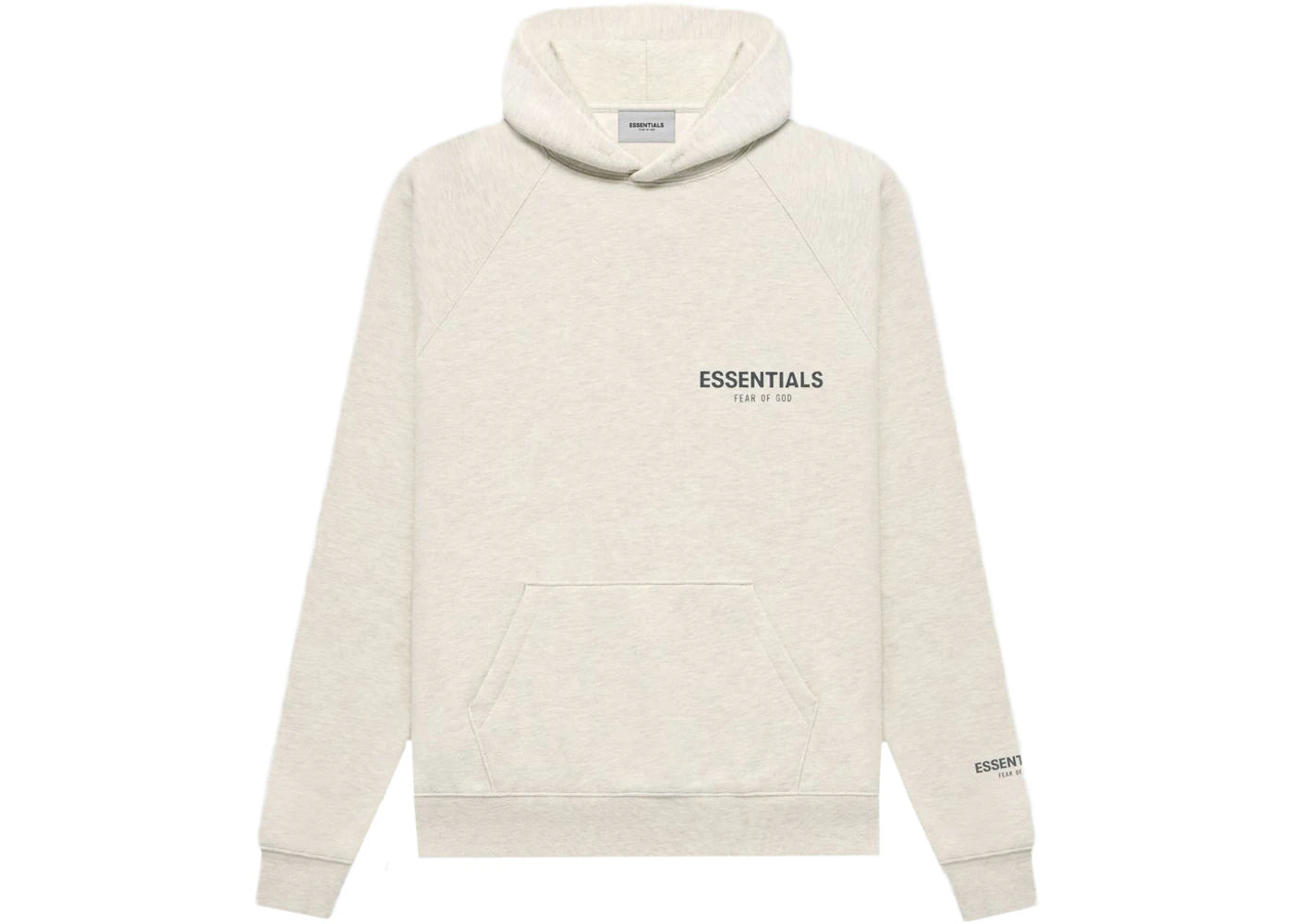 Fear of God Essentials Core Collection Pullover Hoodie Light Heather Oatmeal - vue 360