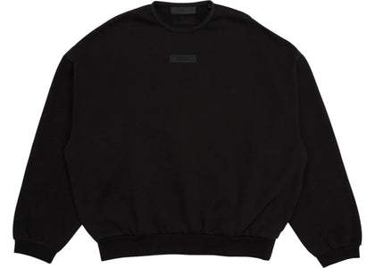 Fear of God Essentials Crewneck Sweatshirt (SS24) Jet Black - authentic Fear of God apparel