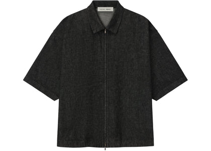 Fear of God Essentials Denim Full Zip Work Shirt Vintage Black - apparel view 2