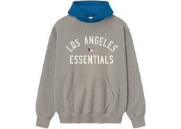 Fear of God Essentials Dodgers Sport Hoodie Concrete Heather/Blue Sapphire - apparel view 2