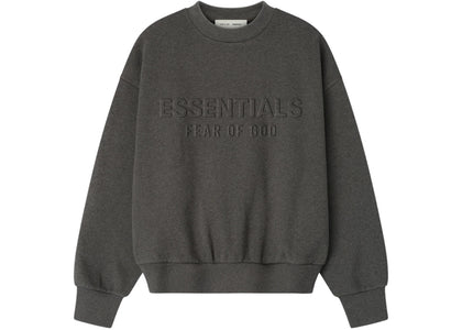 Fear of God Essentials Embossed Classic Crewneck Sweatshirt Charcoal Heather - authentic Fear of God apparel