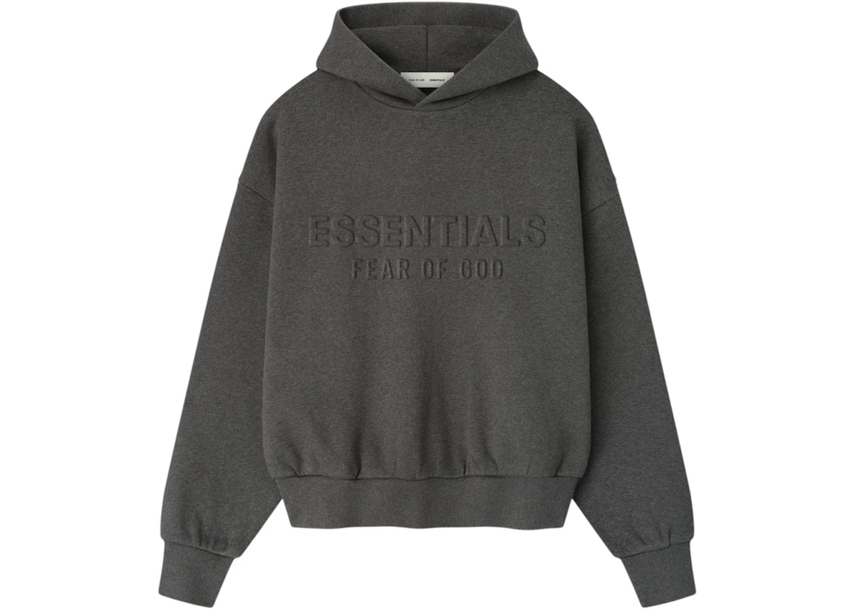 Fear of God Essentials Embossed Essentials Classic Hoodie Charcoal Heather - vue 360