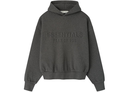 Fear of God Essentials Embossed Essentials Classic Hoodie Charcoal Heather - apparel view 2
