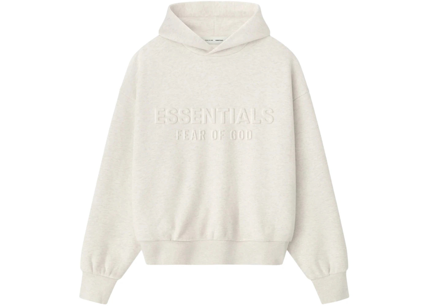 Fear of God Essentials Embossed Essentials Classic Hoodie Oatmeal Heather - vue secondaire A