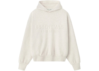 Fear of God Essentials Embossed Essentials Classic Hoodie Oatmeal Heather - apparel view 2