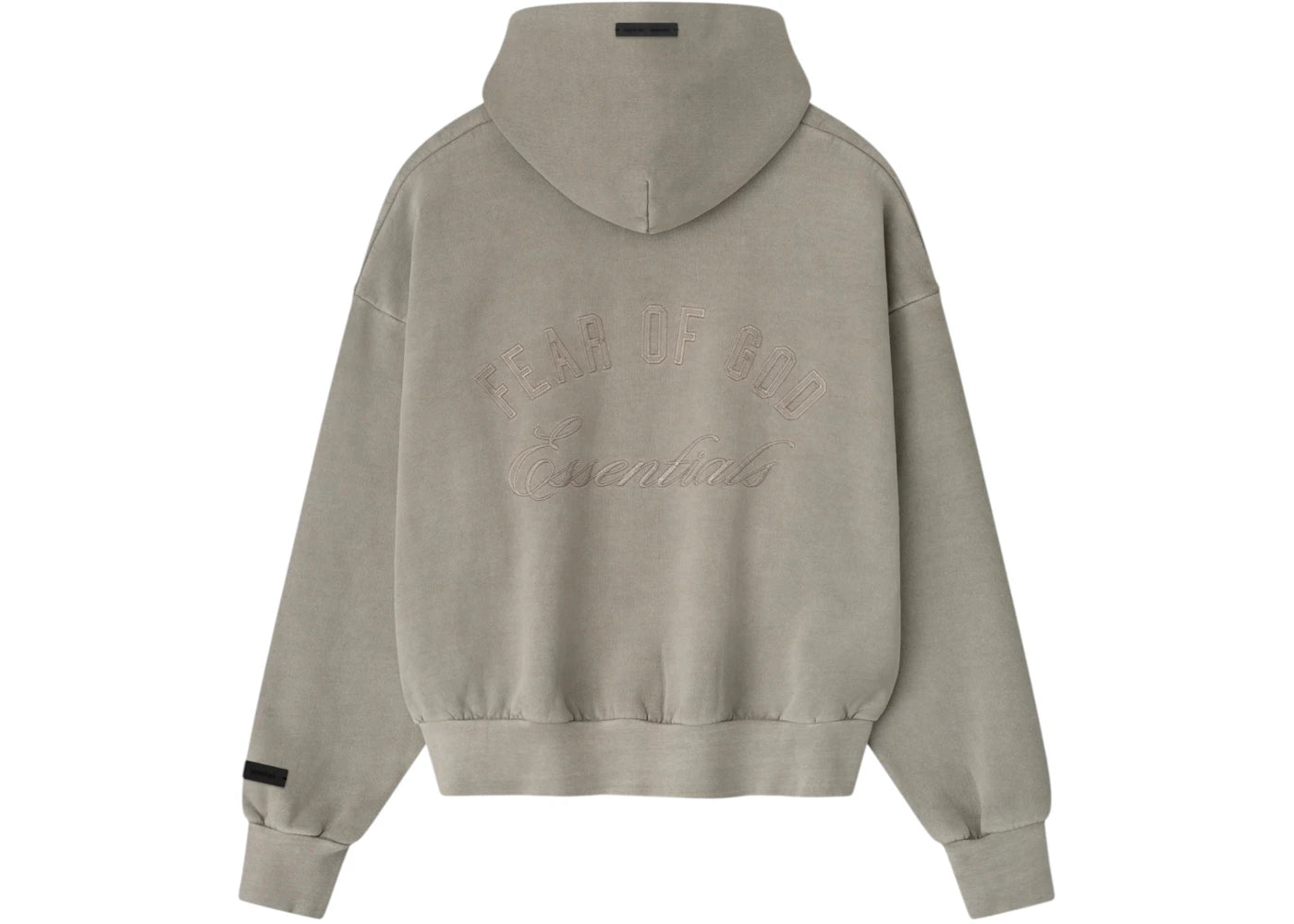 Fear of God Essentials Embroidered Classic Full Zip Hoodie Smoke Grey - vue secondaire B