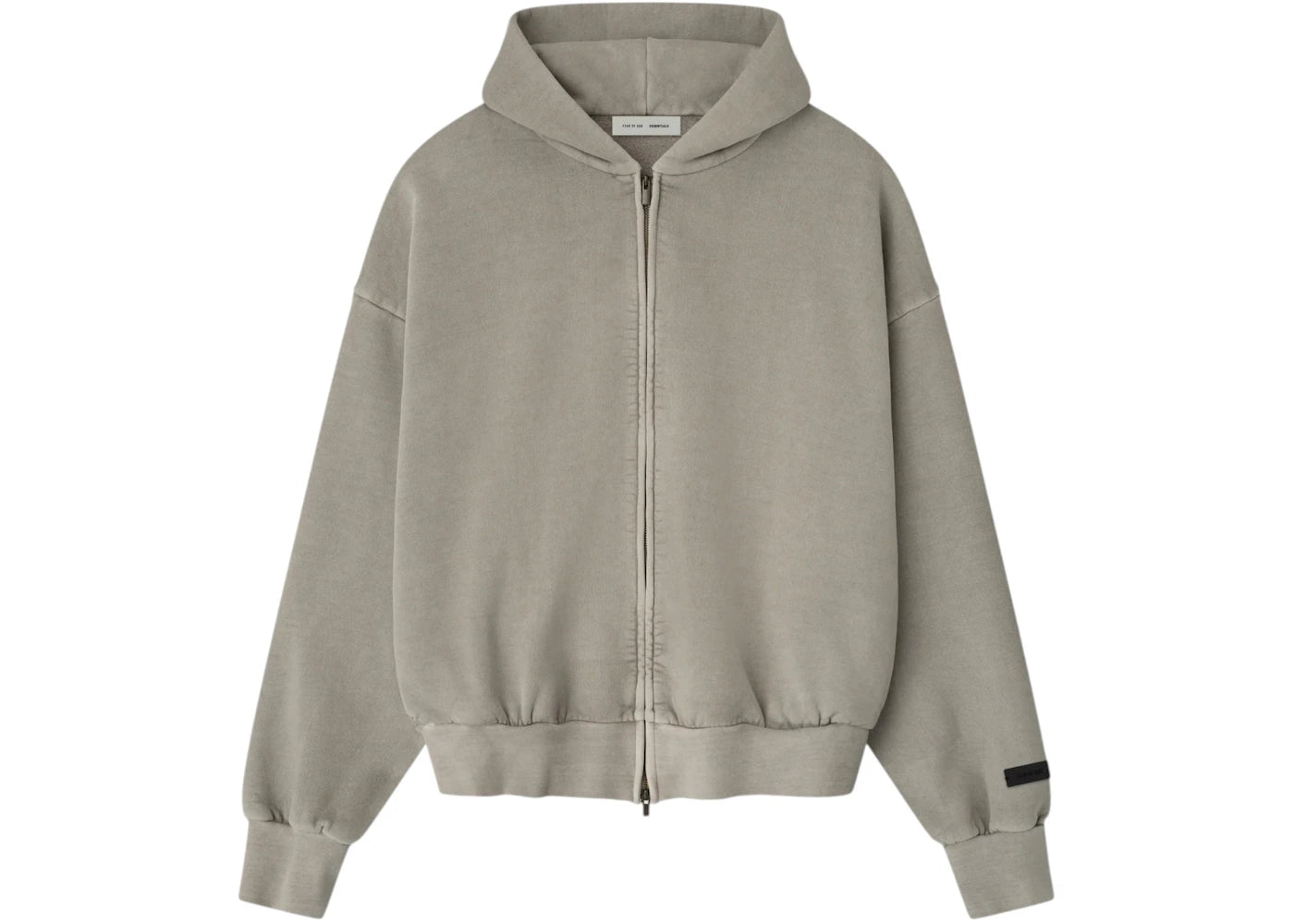 Fear of God Essentials Embroidered Classic Full Zip Hoodie Smoke Grey - vue secondaire A