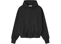 Fear of God Essentials Embroidered Classic Full Zip Hoodie Vintage Black