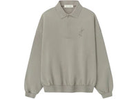 Fear of God Essentials Embroidered Classic Polo Sweatshirt Smoke Grey