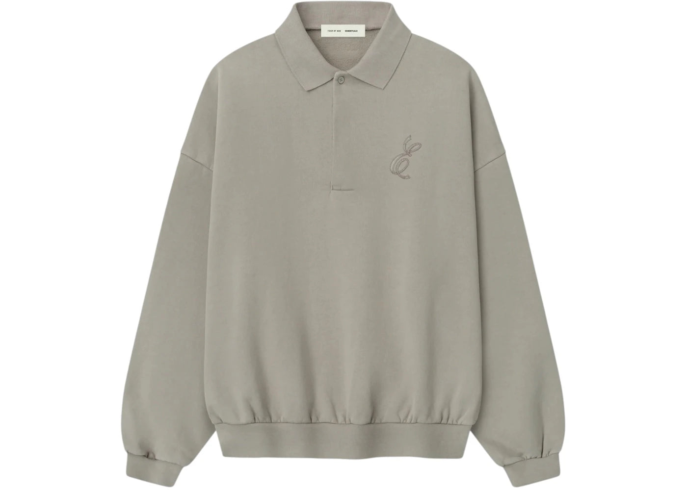 Fear of God Essentials Embroidered Classic Polo Sweatshirt Smoke Grey - vue secondaire A