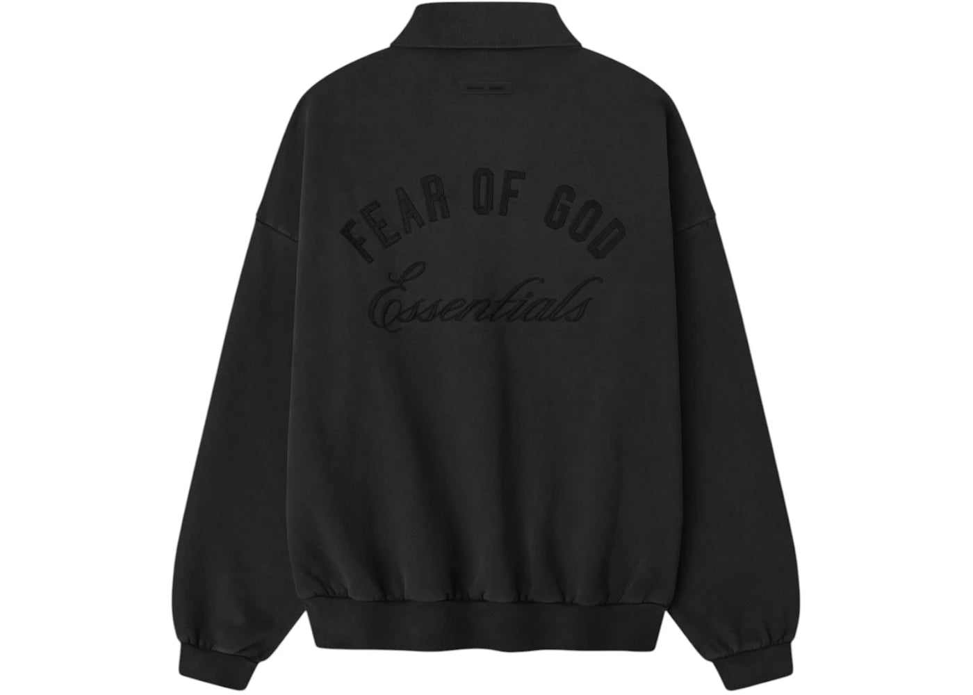Fear of God Essentials Embroidered Classic Polo Sweatshirt Vintage Black - vue secondaire B