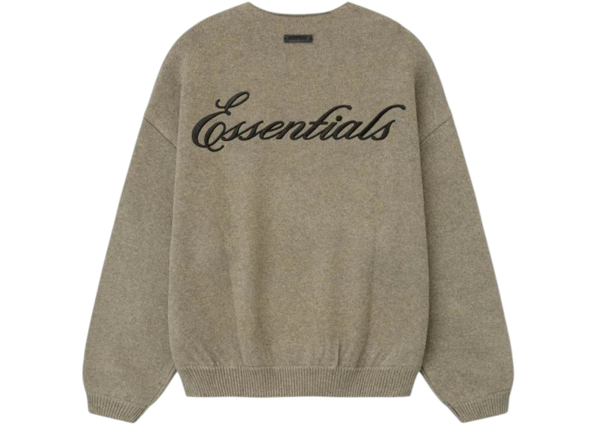 Fear of God Essentials Embroidered Waffle Crewneck Sweater Homestead Heather - vue secondaire B