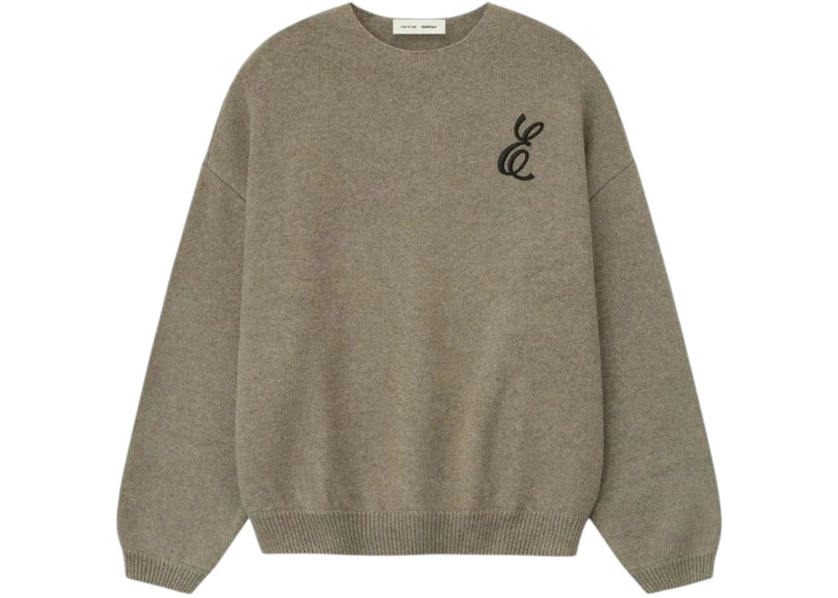 Fear of God Essentials Embroidered Waffle Crewneck Sweater Homestead Heather - vue secondaire A