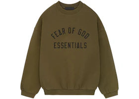 Fear of God Essentials Fleece Crewneck Olive - vue 360