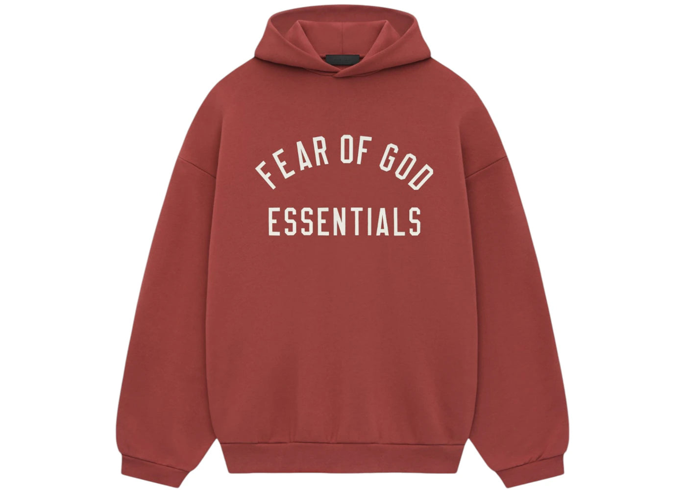 Fear of God Essentials Fleece Hoodie Crimson - vue 360