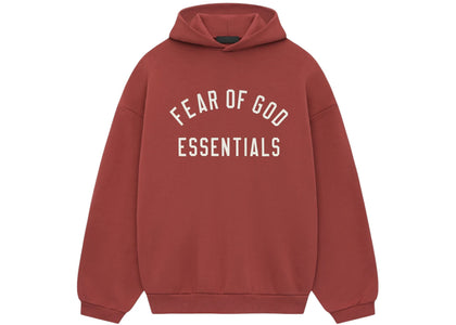 Fear of God Essentials Fleece Hoodie Crimson - authentic Fear of God apparel