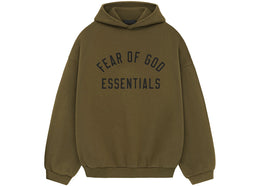 Fear of God Essentials Fleece Hoodie Olive - authentic Fear of God apparel