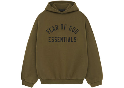 Fear of God Essentials Fleece Hoodie Olive - authentic Fear of God apparel