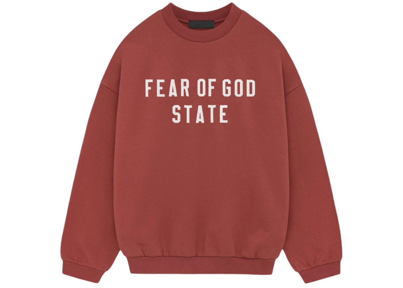 Fear of God Essentials Heavy Fleece Crewneck Crimson - vue 360