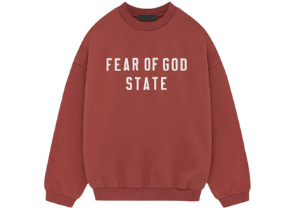 Fear of God Essentials Heavy Fleece Crewneck Crimson - authentic Fear of God product