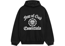 Fear of God Essentials Heavy Fleece Vintage Shrunken Hoodie Black - authentic Fear of God apparel