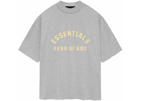 Fear of God Essentials Heavy Jersey Crewneck Tee Light Heather Grey - vue 360