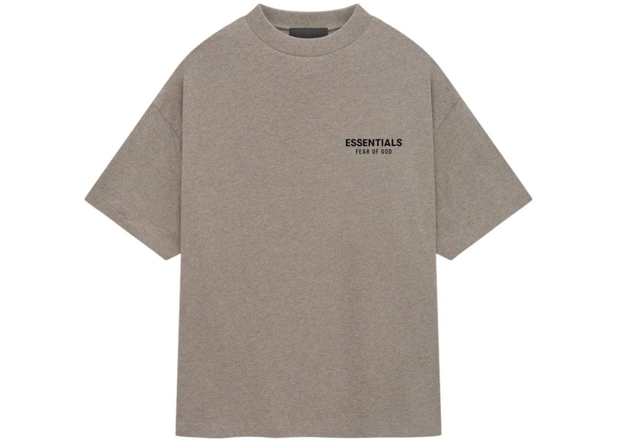 Fear of God Essentials Jersey-T-Shirt mit Rundhalsausschnitt, meliertes Grau - vue 360