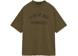 Fear of God Essentials Jersey Crewneck Tee Olive - authentic Fear of God apparel
