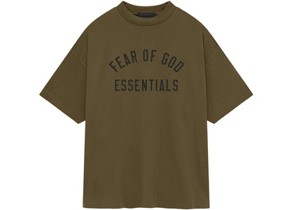 Fear of God Essentials Jersey Crewneck Tee Olive - apparel view 2