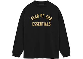 Fear of God Essentials Jersey Long Sleeve Tee Black - authentic Fear of God apparel