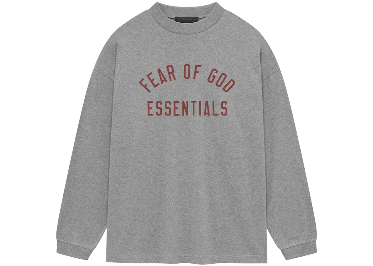 Fear of God Essentials Jersey Long Sleeve Tee Dark Heather - vue secondaire A