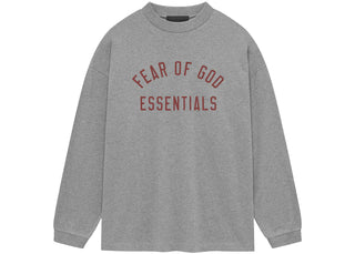 Fear of God Essentials Jersey Long Sleeve Tee Dark Heather - apparel view 2